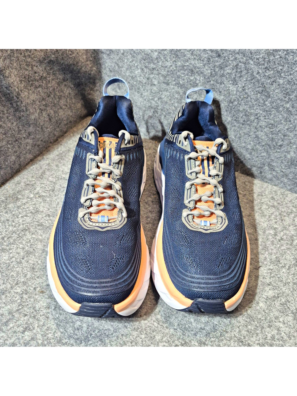 Hoka One One Bondi 6 Women's Blue/White/Peach Running Walking Sneakers W8.5